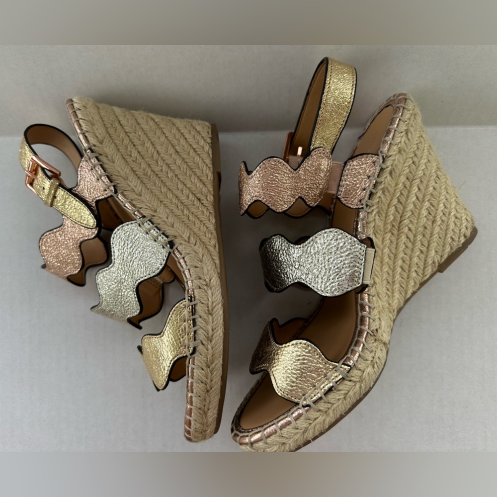 Marc Fisher Metallic Wave Espadrille Sandals - Gold, Silver & Rose Gold - Picture 10 of 17